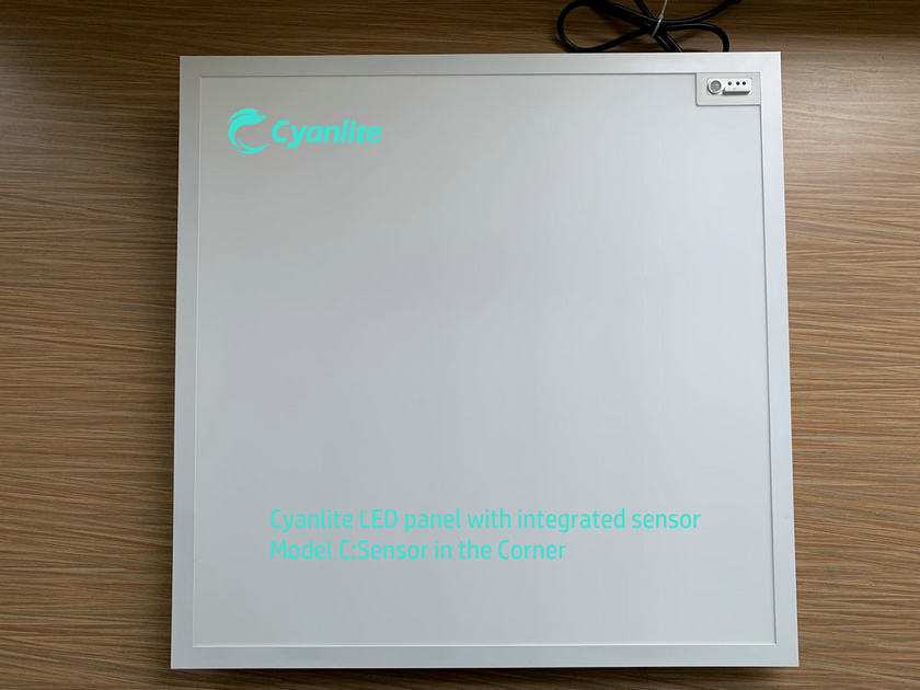 Cyanlite LED panel light with integrated Philips EasyAir sensors